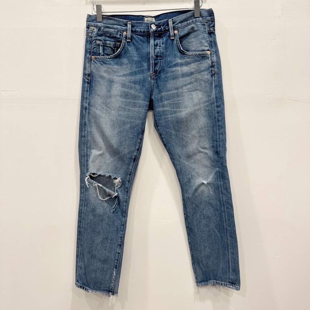 Citizens Of Humanity Premium Vintage Emerson Slim Boyfriend Jeans 26 Raw Hem